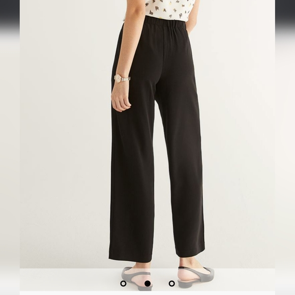 Wide Leg Black Pants with Sash - Picture 2 of 3